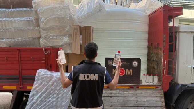 İzmir Cumhuriyet Başsavcılığı Koordinesinde Yapılan 6 Ton Kaçak Etil Alkol Operasyonu - İntroHaber